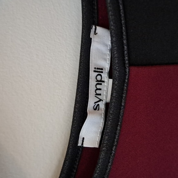 #87 NWT Sympli Burgundy/ Black Tunic Dress - Picture 2 of 3